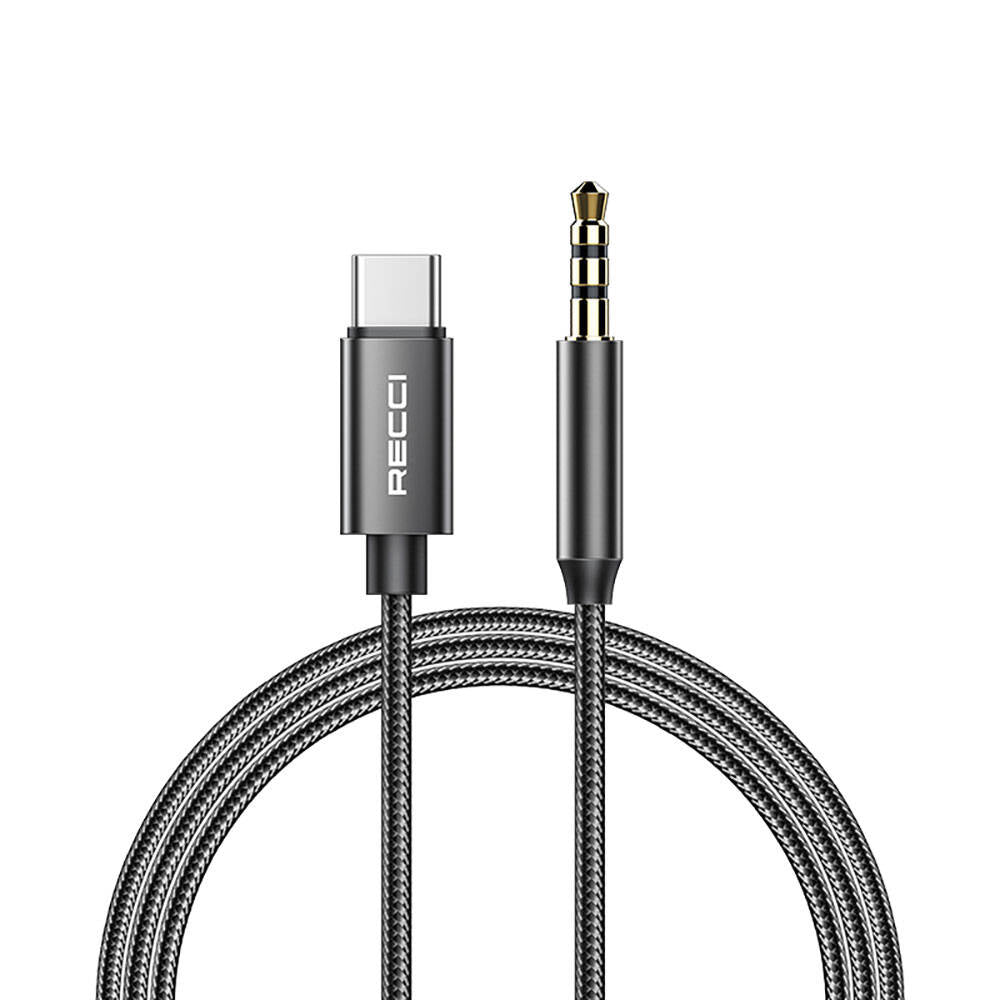 Recci RH03 Type-C to 3.5mm AUX Audio Kablo - 1 Recci RH03 Type-C to 3.5mm AUX Audio Kablo - 1